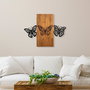 Wallity Butterflies 2 - Escultura de pared en madera y metal nogal y negro